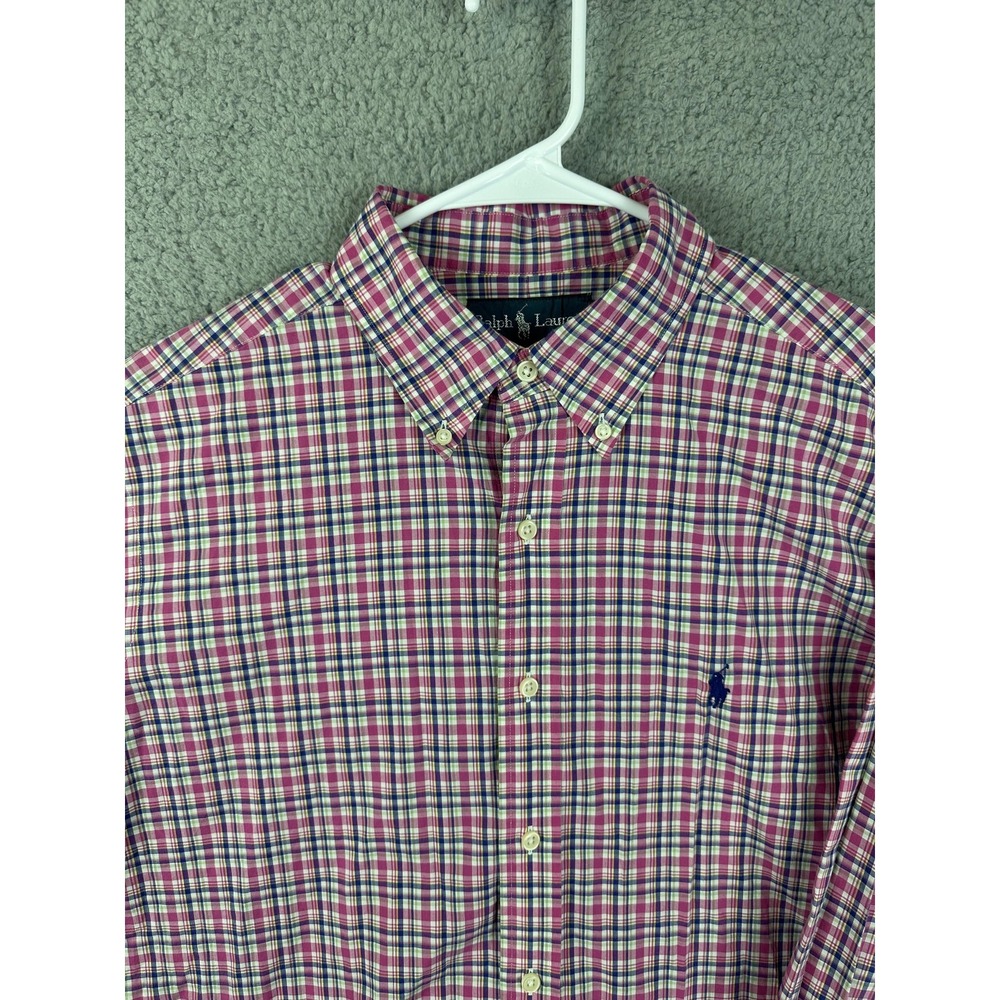 Ralph Lauren Shirt Mens Large Classic Fit Button Down Long Sleeve Plaid Preppy